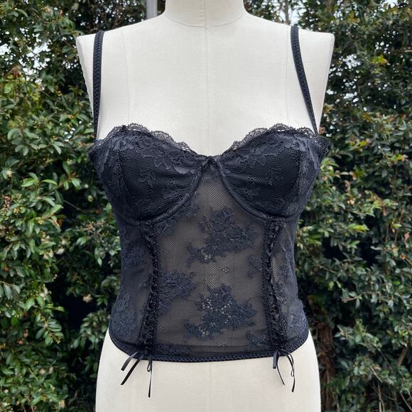 Victoria's Secret Other - Victoria’s Secret Black Lace Corset Bra 36B